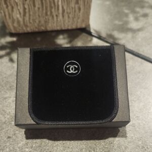 CHANEL Black Velvet Jewelry Pouch  with Logo